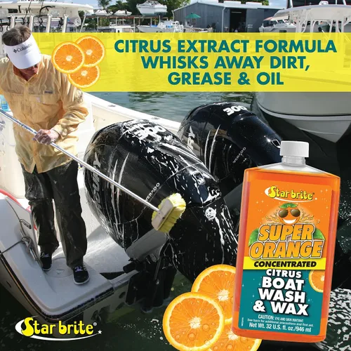 Vista 6 de STAR BRITE Jabón y cera para barcos cítricos súper naranja - Fórmula concentrada prémium para un brillo y protección definitivos