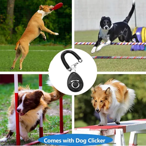 Vista 8 de Bolsa grande de 7 tazas para golosinas para perros con clicker, bolsas para entrenamiento de mascotas, bolsa de cierre automático cruzado