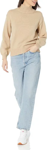 Vista 4 de Tienda Essentials Suéter de algodón con cuello embudo para mujer (disponible en tallas grandes)