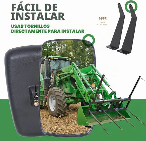 Vista 6 de Conjunto de espejo de tractor compatible con John Deere serie 5000 6000