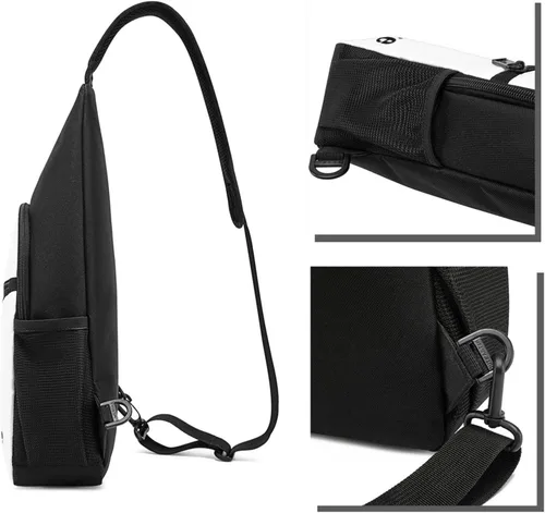 Vista 2 de Bolsas de pecho personalizadas para hombre, mujer, mochila cruzada con tu imagen de texto, mochila de viaje para hombres y mujeres, regalos