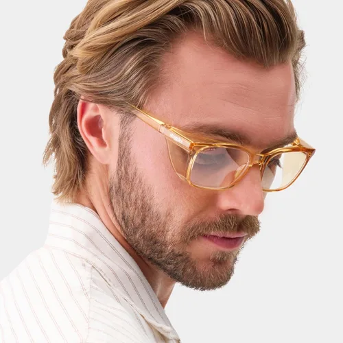 Vista 4 de Stoggles Lentes de seguridad con certificación Rectangular Z87.1, luz azul, lente de bloqueo UV, escudo superior y lateral, antivaho y elegantes
