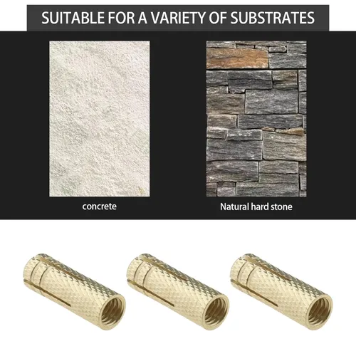 Vista 2 de Create idea 20 piezas M8 de anclajes de latón para anclaje de pared de expansión, perno de expansión, accesorios de fijación de enchufe de latón