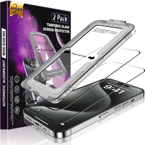 Vista 12 de Paquete de 2 protectores de pantalla de privacidad para iPhone 13 Pro Max /14 Plus [kit de alineación automática] vidrio templado, protección