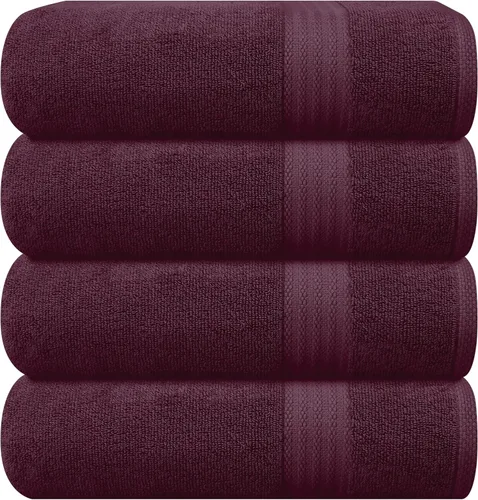 Vista 140 de GLAMBURG Juego de 2 Sábanas de Baño Extra Grandes de Algodón Premium de 700 GSM - 100% Algodón Peinado - 2 Sábanas de Baño 35x70 pulgadas - Calidad