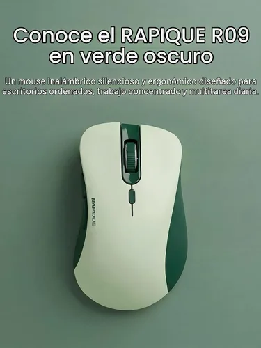 Vista 8 de RAPIQUE Ratón inalámbrico Bluetooth, Bluetooth dual y 2.4 GHz, verde Verde aguacate