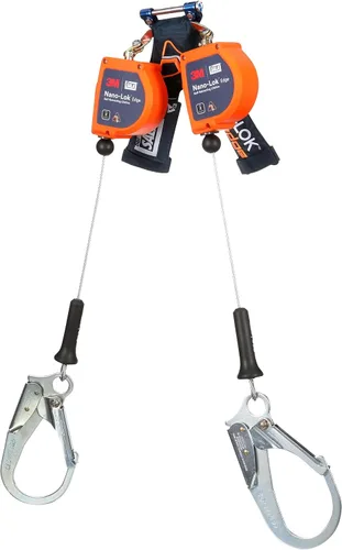 Vista 4 de 3M DBI-SALA Nano-Lok Edge Twin-Leg Personal Autorretráctil Lifeline 3500284, cable, gancho de acero para barras de refuerzo, 7 pies, Clase 2, ANSI