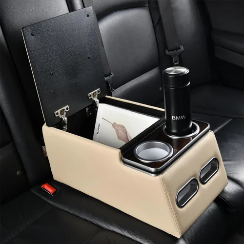 Vista 7 de Coverado - Organizador de consola central para auto, consolas universales para asiento trasero, organizador y almacenamiento para asiento