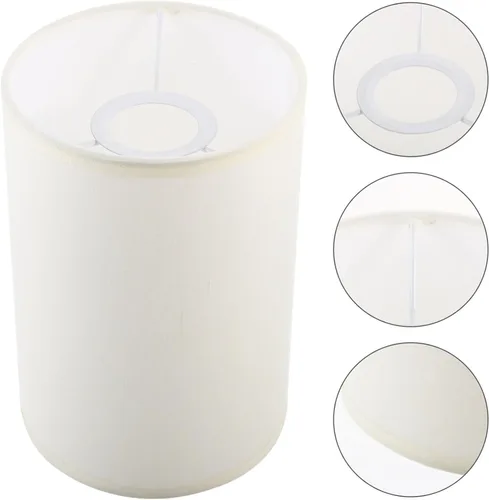 Vista 7 de Pantallas para lámparas de mesa, pantalla de pie, pantalla de lino, pantalla de tambor para E27, soporte de lámpara, pantalla de noche, lámpara