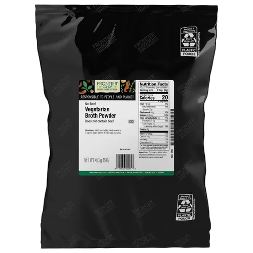 Vista 7 de Frontier Co-op Caldo en polvo con sabor vegetal, 1 libra a granel, bajo en sodio, cebolla, ajo, zanahoria, albahaca, cúrcuma, semillas de apio