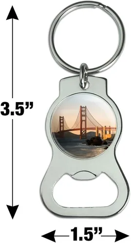 Vista 3 de GRAPHICS & MORE Golden Gate Bridge San Francisco - Llavero de metal cromado