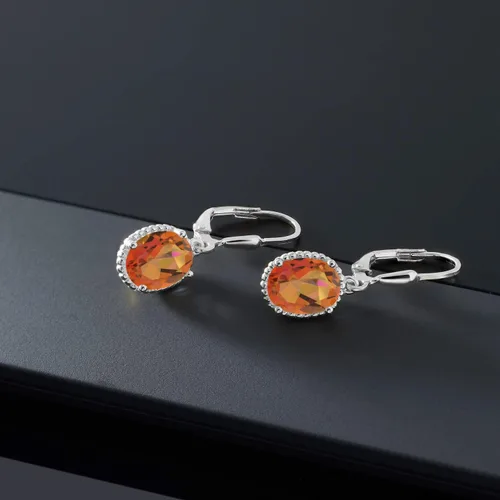 Vista 71 de Gem Stone King Aretes colgantes de gota para mujer, plata de ley 925, piedra natal ovalada de 0.354 x 0.276 in, joyería fina, regalos para ella