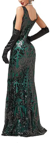 Vista 4 de New Years Eve Outfits Women Party Sexy Dress Fashion Solid Color Sequin Fringe Dress New Years Eve Dress