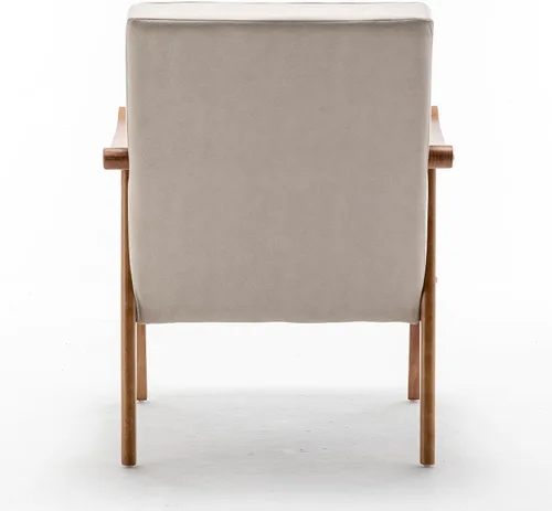 Vista 4 de Container Furniture Direct Silla decorativa moderna de mediados de siglo con diseño de sillón de marco abierto, amortiguación de espuma de felpa