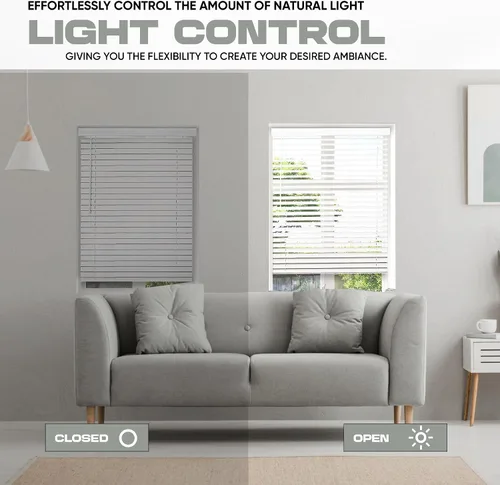 Vista 2 de Ultra Premium White - Persiana de muestra de madera sintética de 2 pulgadas de ancho x 72 pulgadas de largo