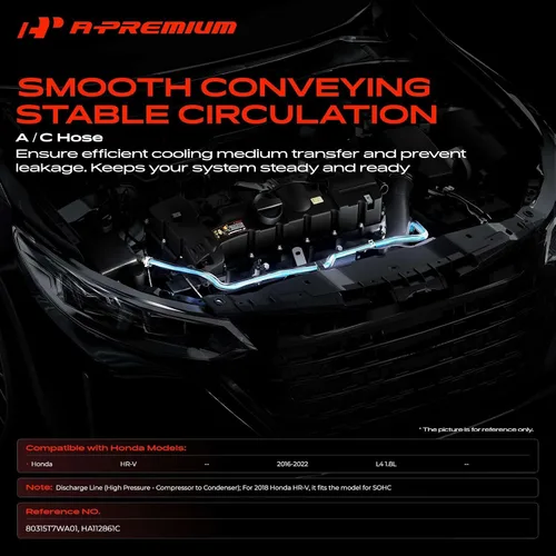 Vista 2 de A-Premium Conjunto de manguera de línea de descarga de A/C compatible con Honda HR-V, 2016-2022, 1.8L, compresor a condensador