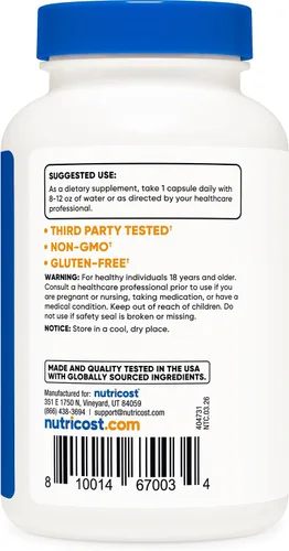 Vista 5 de Nutricost Bromelina (500 mg) 120 Cápsulas Vegetarianas, Sin Gluten