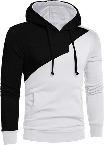 Vista 2 de Sudadera de forro polar para hombre, con bolsillos, holgada, manga larga, cordón, sudadera con capucha de peso medio