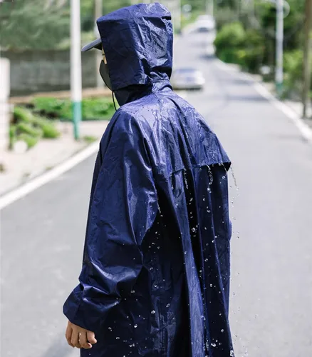 Vista 3 de RainRider Chubasquero para hombre, impermeable, largo, con capucha plegable, ligero, poncho unisex Amarillo
