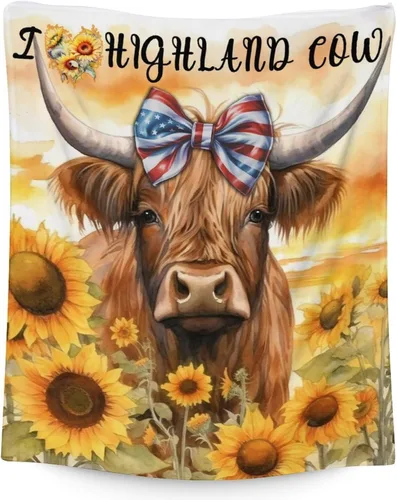 Vista 29 de Mercuryelf Highland Cow - Manta suave, mullida y cálida, 30 x 40 pulgadas, manta pequeña para regazo y cuna, color beige, bonito regalo para bebé