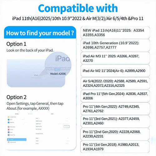 Vista 2 de Funda protectora resistente para iPad Pro de 11 pulgadas (2024/2022/2021/2020, 2018), funda para niños para iPad de 11ª generación (A16) de 11