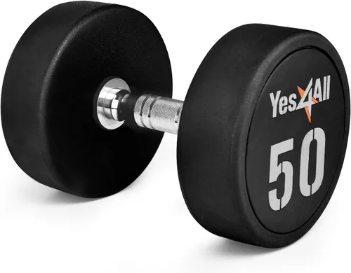Vista 10 de Yes4All Mancuerna de uretano con mango moleteado antideslizante de 5 a 50 libras para construcción muscular, se vende individualmente
