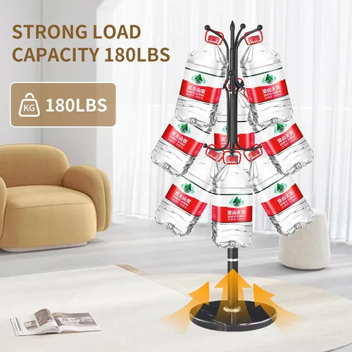 Vista 5 de Perchero de Metal con Soporte, Perchero Moderno Independiente con Base de Mármol Natural, Perchero y Árbol de Pasillo para Colgar en Entrada