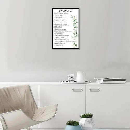 Vista 4 de Salmo 91 En Español Para Pared Versículo de la Biblia Arte de Pared Escritura Escritura Enmarcado Salmo bíblico 91 Pintura en lienzo Sala de oración