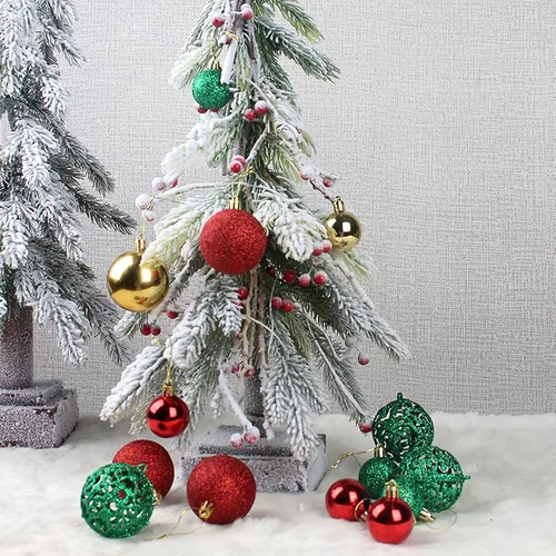 Vista 3 de 100 adornos navideños para árbol de Navidad con lentejuelas, adornos colgantes para decoración de fiestas (negro, 100 unidades)