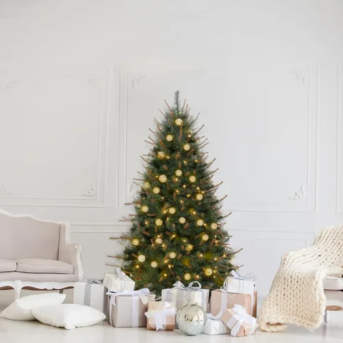 Vista 26 de Naomi Home Dakota - Árbol de Navidad negro preiluminado de 6.5 pies