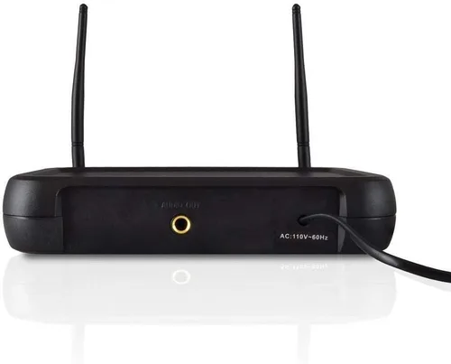 Vista 4 de Pyle PDWM2145 VHF sistema de micrófono inalámbrico, 2 audífonos/micrófonos lavalier, 2 paquetes, frecuencia fija