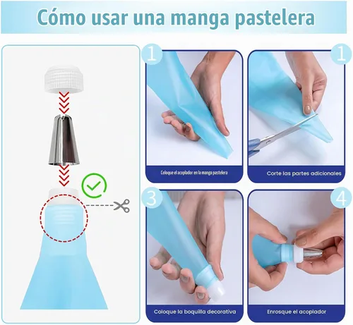 Vista 4 de Kit de suministros de decoración de pasteles, 255 piezas, juego de decoración de pasteles con tocadiscos para pasteles, 12 puntas de glaseado 181