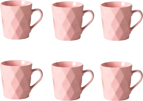 Vista 11 de Juego de 6 tazas de porcelana de 11 onzas, juego de tazas de té y cacao, azul, mate