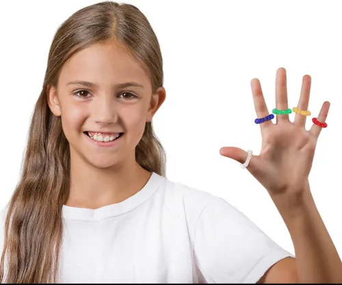 Vista 6 de Blulu Juego de 12 anillos de dedo sensoriales con puntas, anillo de dedo puntiagudo/anillo de acupresión para adolescentes, adultos, reductor