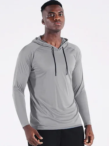 Vista 4 de CADMUS Camisas de pesca de manga larga para hombre, protección solar UPF 50+, sudaderas con capucha de ajuste seco