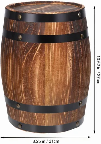 Vista 4 de Maceta de barril de madera de roble para envejecimiento de barril, barril de madera de roble para suculentas, pequeña cubeta de madera, maceta