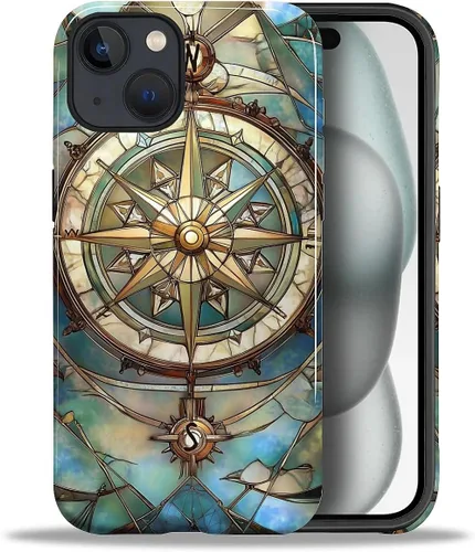 Vista 166 de ZHEGAILIAN Funda para iPhone 11, carcasa dura a prueba de golpes + silicona suave 2 en 1 híbrida, parachoques a prueba de caídas - Vidrio manchado