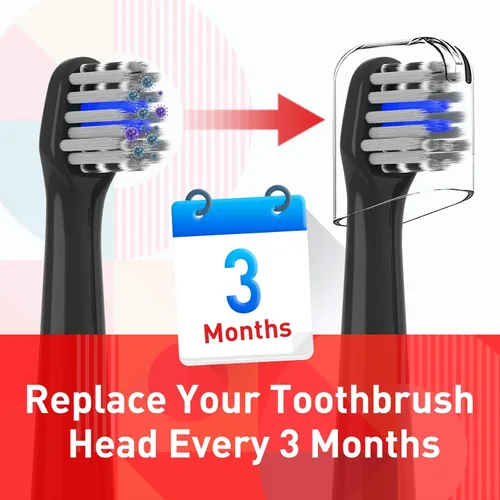 Vista 6 de Cabezales de repuesto compatibles con el cepillo de dientes Colgate Hum - Cabezales de repuesto compatibles con cepillo de dientes Hum Smart, negro