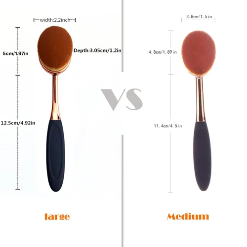 Vista 2 de Yoseng - Brocha ovalada para maquillaje, cepillo de base grande, cepillos de maquillaje, aplicación rápida y sin defectos de base líquida, crema