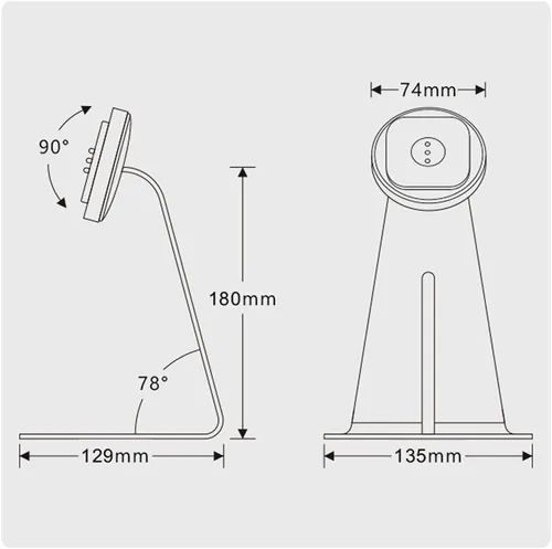 Vista 5 de Soporte magnético en el escritorio con funda de carga A7 para iPad (9ª/8ª/7ª generación) de 10.2 pulgadas, forma clásica de L, base de metal