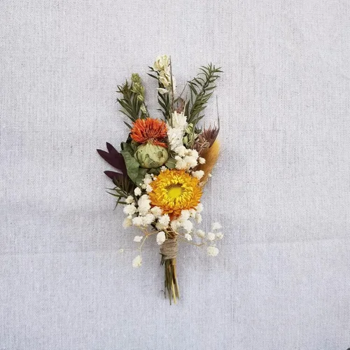 Vista 8 de Mini ramo de flores secas ramos secos de rosas buzón de regalo Boutonniere Pastel de flores BOHO (A)