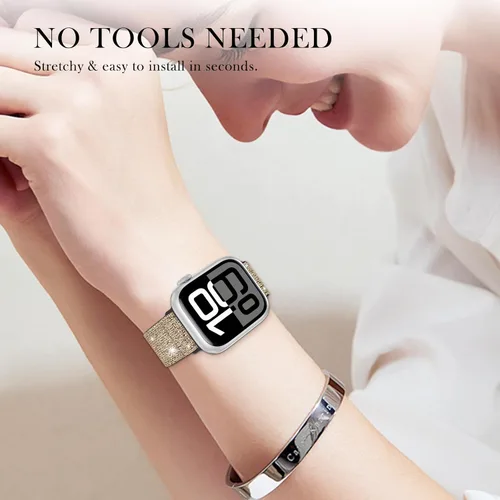 Vista 6 de LETOID Correas elásticas diseñadas para Apple Watch Band de 1.496 pulgadas, 1.575 pulgadas, 1.614 pulgadas, 1.654 pulgadas, 1.732 pulgadas, 1.772