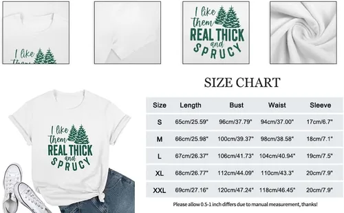 Vista 6 de Camiseta de manga corta con texto en inglés "I Like Them Real Thick and Sprucy