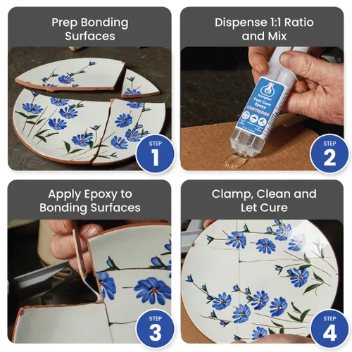 Vista 4 de Brampton - Epoxi de curado rápido, juego rápido de 10 minutos, curado en 30 minutos, kit de pegamento epoxi impermeable de 2 partes para azulejos