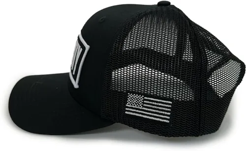 Vista 2 de Gorra de seguridad prémium con gorro de malla de parche Texto de seguridad blanco llamativo Comodidad durante todo el día e ideal para eventos