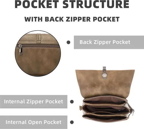 Vista 5 de KouLi Buir Bolsos cruzados para mujer, bolsos de cuero sintético, bolsos de diseñador de moda, bolso de hombro de mano de noche