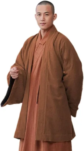 Vista 2 de ZanYing Abrigo de algodón para hombre, talla grande, traje de monje