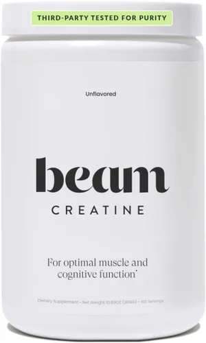 Vista 10 de BEAM Monohidrato de creatina en polvo, monohidrato de creatina micronizada de 0.18 oz, creatina saborizada para mujeres y hombres, fuerza muscular