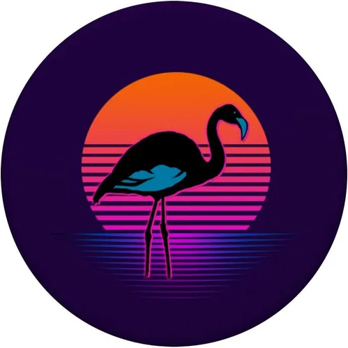 Vista 3 de 70s 80s Flamingo Pop-Socket Retro Regalo de cumpleaños Navidad – PopSockets Grip y soporte para teléfonos y tabletas