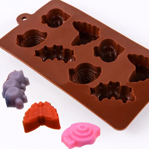 Vista 7 de Moldes de silicona antiadherentes para chocolate, moldes de jabón, kit de fabricación de moldes de silicona para hornear, juego de 3 temas de bosque